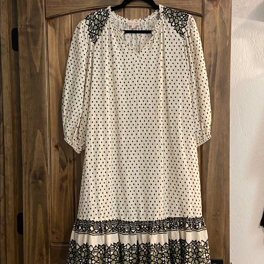 Knox Rose Cream and Black Midi Dress